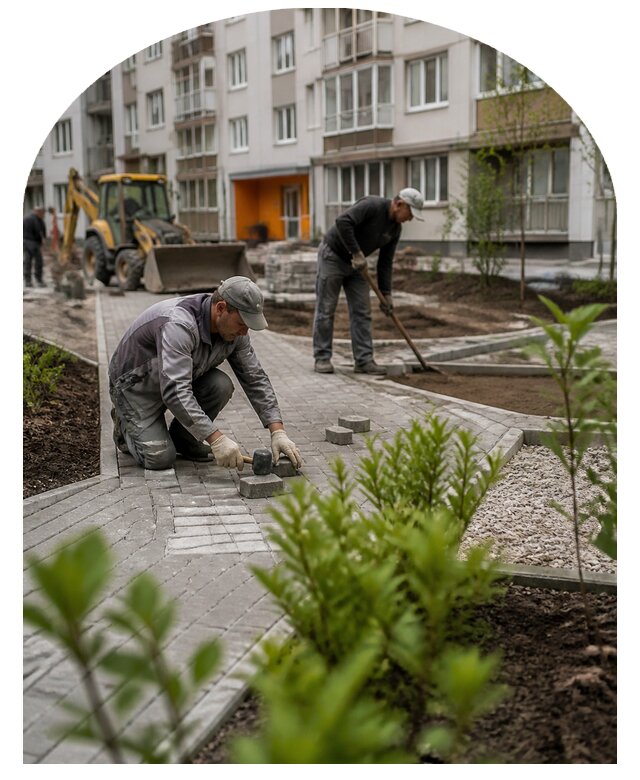 Благоустройство двора многоквартирного дома в Азове